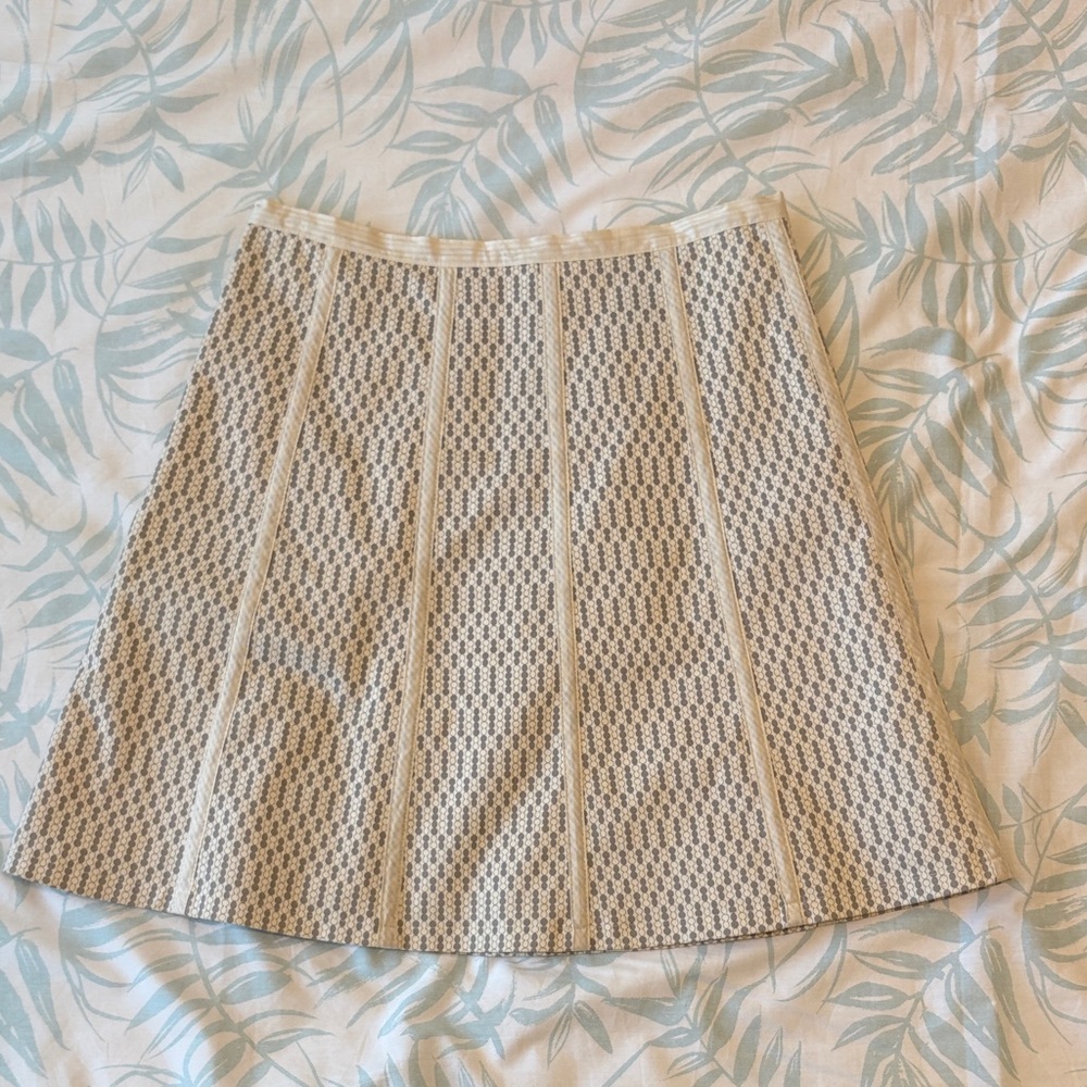 Proenza Schouler Cream and Gray A-Line Skirt
